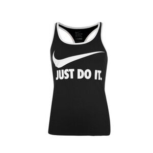 Nike Women's Black and White Swoosh Tank Top